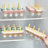 Narzędzia do lodów 4 otwory silikonowe lody formy czekoladowe lodowe kostki taca żywność bezpieczna popsicle producent DIY Domowy zamrażarka lód lolly formy 230512