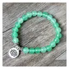 Perline 8Mm Matte Amazonite Stone Strand Bracciale Yoga Chakra Mala Om Lotus Donna Uomo Braccialetti con ciondoli Gioielli fatti a mano Drop De Dhgarden Dh019