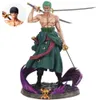 Anime mangá samurai Sanji Toys Roronoa Zoro Luffy Anime Figura Threeknife Manga Anime Estátua PVC Ação Coleção Figura Modelo 230511