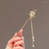 Haarclips Vintage Metal Flower Hairpin For Women Antique Stick Girl Clip Kostuum Chinese Hanfu Accessoires Bun Maker