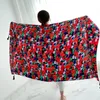 Women's Swimwear 90x185cm Cotton Linen Print Summer Beach Dress Bikini Sarong Wrap Scarf Flower Long Women Brazilian Swimsuit Bathing Coverups 230511