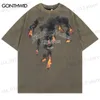 Männer T-Shirts Hip Hop Vintage T-shirt Männer Flamme Stein Brief Drucken Punk Gothic Gewaschen T-shirt Streetwear 2023 Harajuku Mode baumwolle T-shirt T230512