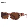 Sunglasses Fashion Rectangle Women Vintage Square Leopard Eyewear Shades UV400 Men Brand Designer Sun Glasses