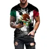 Men's T Shirts 2023 Men's T-shirt Mexico Flag Print Summer Round Neck Cool Oversize Streetwear Clothing Tshirt Men
