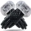 5本の指の手袋の女性冬の暖かいベルベット暖かい電話のタッチを使用してサイクリングを走らせる女性の風力発電機を守る手を保護する