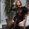 Women's Two Piece Pants Transparent Leopord Pattern Long Sleeve One-piece Jumpsuit Women Sexy Turtleneck Back Zip High Waist Trousers Body Suit Clubwear T230512