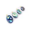 Charms di alta qualità naturale colorato patchwork shell abalone ovale ciondolo ornamento per gioielli che fanno accessorio collana fai da te