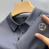 Men's Polos Summer premium ice silk breathable short sleeve tshirt men's casual loose deer head embroidered polo shirt trend wear 230511