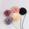 Colares pendentes exagerados elegantes colar de corrente de flor de flores grandes e elegantes para mulheres kpop sexy romântico corda ajustável gargantilha y2k