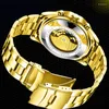 Wristwatches Luxury Men's Gold Skull Watches Automatic Fashion Waterproof Stianless Steel Mechanical Wristwatch Man Reloj 2023