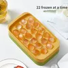 Ice Cream Tools Round Ice Cube Tray With Storage Box Quick Demould Ice Cube Moulds Creative Party Bar Kitchen Square Container Cold Drink Set 230512