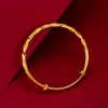 Solid Bangle Bracelet Women Jewelry 18k Yellow Gold Filled Classic Women Girls Bangle Fashion Dubai Wedding Party Gift Dis 60mm