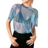 Женские блузки сетчатые топы для женщин видят через чистую блузку Сексуальные клубные рубашки
