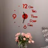 Wandklokken 2023 Creatieve acryl Pointer Diy Clock Living Room Mirror Letter Cijfer hangend decoratief