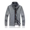 Men's Sweaters Men's Full Zip Cardigan Sweater Slim Fit Cable Knitted Up Sweatershirt Coat With Pockets Form Jeans