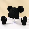 Berets Simple Hat Glove Set Anti-Fade Restry Kids Mittens Winddichte Baby Breanie Cap Gloves Kit