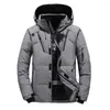 メンズダウンダウン高品質の濃い暖かい冬のジャケットメンフード付き厚いアヒルパーカコートカジュアル