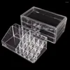 أكياس المجوهرات تستخدم المنزل الشفافة لتوفير الفضاء عالي الجودة مقصورات مستطيلة مستطيلة 3 طبقات الماكياج المتكاملة للمكياج البلاستيكي