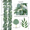 Decoratieve bloemen 6.5ft Kunstmatige wilg bladeren Eucalyptus Vine Garland Green Plant Wedding achtergrond Kerstmis feesttafel Decor