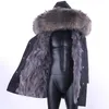 Heren down man winter parka waterdichte lange jas real bont jas mannen parkas natuurlijke wasbeer kraag capuchon beklineerd uitgekleed