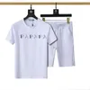 Summer Designer Men T Shirt Shorts Mens Set Short Sleeve Short 2 Piece Set of Letter Printing Pure Cotton T Shirts Nacing Up Beach Byxor Casual Short White Tee