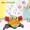 Электрические/RC Animals Baby Clawling Crab Toy Sensor Electronic Crab Toy со звуковой музыкой и игрушками для ползает для детей 6-12 месяцев Interactive T 230512