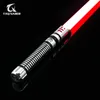 Novelty Games TXQSABER Neo Pixel Heavy Dueling RGB Lightsaber Metal Hilt Smooth Swing Christmas Cosplay Jedi Luminous Laser Swords Kids Toys 230512