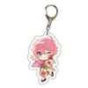 Llaveros fresa Anime llavero accesorios acrílico Caroon Original Manaka Junpei figuras coche llavero con anilla hombre regalo llaveros