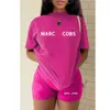 2023 frauen Brief Gedruckt Trainingsanzüge Zwei Stück Shorts Set Sommer Sexy Kurzarm Tops Und Casual Shorts Anzüge Plus Größe kleidung