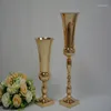 Vases 12 pièces) 40 cm/90 cm de haut) décoration de la maison de mariage fleur pièce maîtresse brillant galvanisé or Vase métal mariage Yudao1315