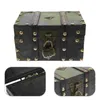 Gift Wrap Storage Box Pirate Treasure Memorial Jewelry Wooden Vintage Decorative Coin Earring Stand