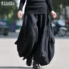 Spodnie damskie Capris Commercial Pants Women's Zanzea kaftan szeroka noga dotyk bawełniany lniany pantalon Palazzo elastyczne talia Krocza Krocza 230511