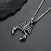 Pendentif Colliers Prix de Vente Entier Gothique Style Rétro Titane Acier Poisonous Scorpion Hommes Animal Insectes Dominateur Grand