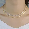Chains Wholesale Geometrical Round Circle Rhombus Chokers Necklace Women Wedding Party Daily Modern Jewelry Classic CZ Stone Micro Pave