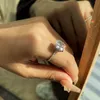 För kvinnors smycken, Vintage Oval Cut 4CT Lab Diamond lovar ring med 100% verklig 925 Sterling Silver Engagement Wedding Band Rings