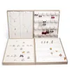 Jewelry Pouches Brushed White Leather Ring Earring Necklace Pendant Props Display Stand Vertical Jewellery Store Counter