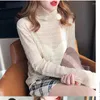 Blouses feminina Mulheres Mulheres Alto pescoço de manga comprida Blusa coreana Moda coreana Solid Subsirt Pullover Street BLUSA FEMININA