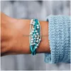 Charm Bracelets New Arrival Colorf Wax Thread Woven Mtilayer Friendship Ccb Beads For Women Simple Holiday Summer Drop Delive Dhgarden Dhjzd