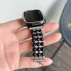 Pearly Diamond Iwatch Straps Watchband för Apple Watch Band 41mm 45mm 42mm 38mm 40mm 44mm IWATCH8 SE 7 6 3 4 5 Ultra Designers Elegant Armband för Lady Women