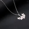 Colares pendentes Estrela de David Moon Charms Silver banhado a aço inoxidável Mulheres femininas jóias masculinas P250