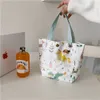 Shoppingväskor liten bärbar lunchväska kvinnlig mini hand bära tygväska fritid handväska miljö shopping väskan casual tote