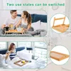 Lägermöbler Portable Folding Bamboo Square Mini Table For Bedroom Dining Living Room Leisure Family Suit