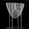 Party Decoration 5st) Crystal Road Lead Home Table Centerpieces With Chain Wholesales Wedding Flower Stand 1456