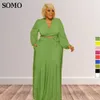 Le tute da plus size per donne autunno 2 pezzi set di abiti a maniche lunghe galfata alta gonna in vita elegante coordinata all'ingrosso drop 230511