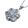 Pendant Necklaces Fashion Jewelry Copper Alloy Silver Plated With Zircon Necklace Venice Chain Bone