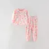 Pajamas Little maven Baby Girls Pajamas Autumn Cotton Unicorn Clothes Sets Comfort for Night Wear Suit Kids 2 to 7 years 230511