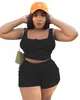 Women's Plus Size Tracksuits Tossy Casual Summer Set Clothing Two Piece Top And Shorts Female Rompers Playsuits Curve 230511