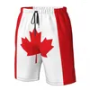 Mäns shorts snabba torr sommarmän strandbrädor för man badstammar simning strandkläder flagga i Kanada