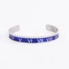 Chain High Quality Jewelry Bracelet 316L Stainless Steel Colorful Roman Numberal Cuff Bangle Men Gift 230511
