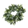 Flores decorativas Eucalipto galhos secos de boas -vindas Decoração de outono de porta de outono folhas de grinaldas Decorações penduradas Garland